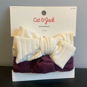 Cat & Jack Cream and Purple Headwraps 2-Pack